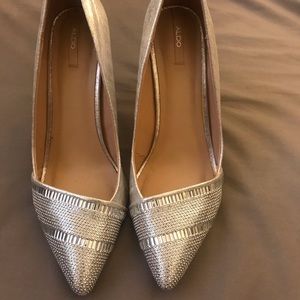 ALDO Silver Pumps